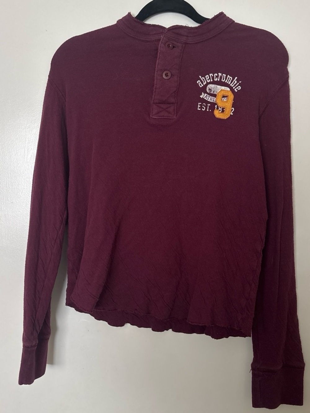 Abercrombie & Fitch 90s/Y2K Long-Sleeve Henley Top